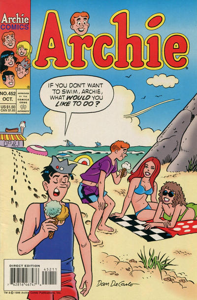 Cover for Archie (Archie, 1959 series) #452 [Direct Edition]