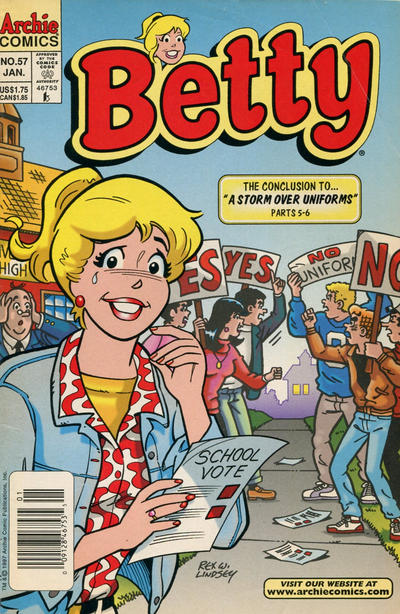 Cover for Betty (Archie, 1992 series) #57 [Newsstand]