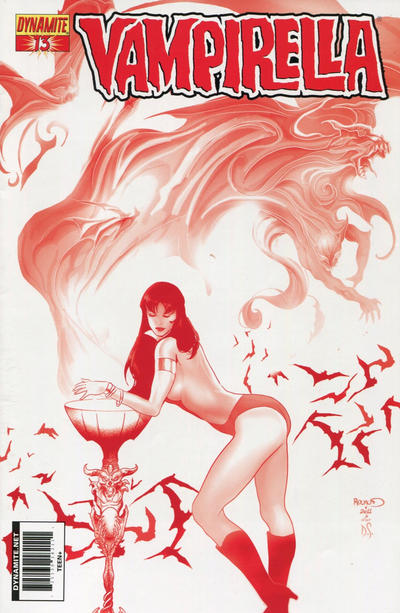Cover for Vampirella (Dynamite Entertainment, 2010 series) #13 [Paul Renaud "Blood Red" Retailer Incentive Cover]