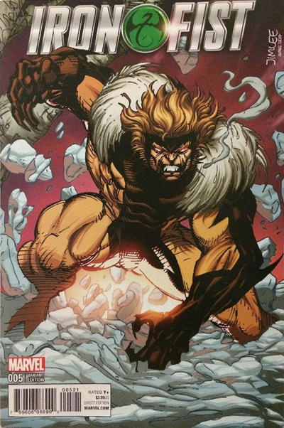 Cover for Iron Fist (Marvel, 2017 series) #5 [Jim Lee 'X-Men Trading Card' (Sabretooth)]