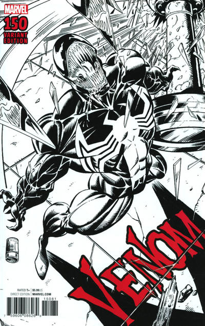 Cover for Venom (Marvel, 2017 series) #150 [Variant Edition - Mark Bagley Remastered Black and White Cover]