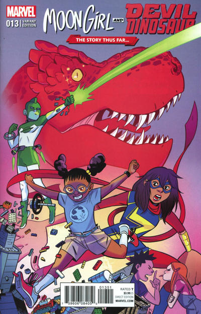 Cover for Moon Girl and Devil Dinosaur (Marvel, 2016 series) #13 [Incentive Natacha Bustos 'The Story Thus Far' Variant]