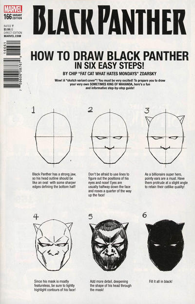 Cover for Black Panther (Marvel, 2016 series) #166 [Chip Zdarsky How-to-Draw Cover]