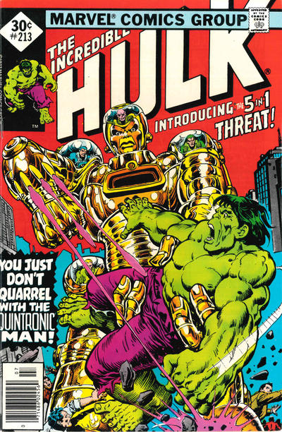 Cover for The Incredible Hulk (Marvel, 1968 series) #213 [Whitman]