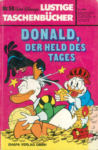 Cover for Lustiges Taschenbuch (Egmont Ehapa, 1967 series) #58 - Donald, der Held des Tages [5.00 DEM]