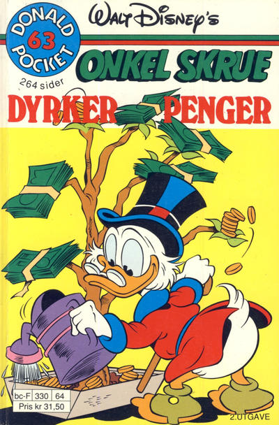 Cover for Donald Pocket (Hjemmet / Egmont, 1968 series) #63 - Onkel Skrue dyrker penger [2. utgave bc-F 330 64]
