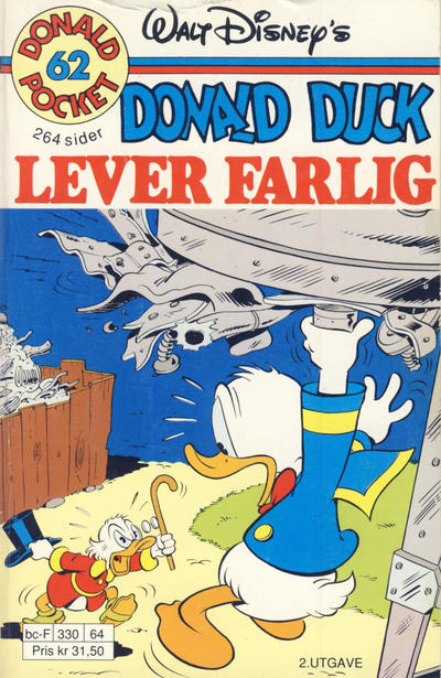 Cover for Donald Pocket (Hjemmet / Egmont, 1968 series) #62 - Donald Duck lever farlig [2. utgave bc-F 330 64]
