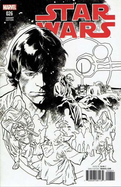 Cover for Star Wars (Marvel, 2015 series) #26 [Incentive Stuart Immonen Black and White Variant]