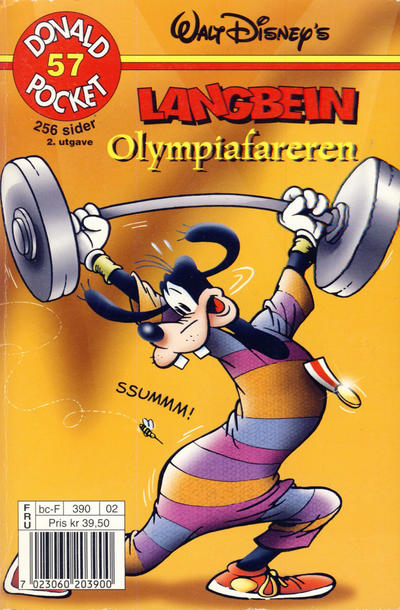 Cover for Donald Pocket (Hjemmet / Egmont, 1968 series) #57 - Langbein Olympiafareren [2. utgave bc-F 390 02]