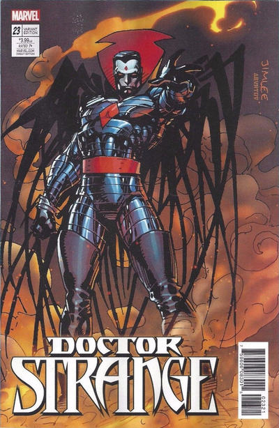 Cover for Doctor Strange (Marvel, 2015 series) #23 [Incentive Jim Lee 'X-Men Trading Card' Variant (Mr. Sinister)]