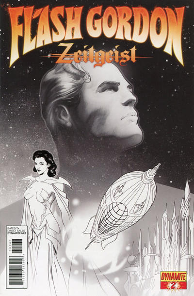 Cover for Flash Gordon: Zeitgeist (Dynamite Entertainment, 2011 series) #2 ["Black & White" Retailer Incentive Cover Paul Renaud]