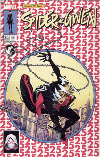 Cover for Spider-Gwen (Marvel, 2015 series) #25 [Variant Edition - Unknown Comics Exclusive - Ed McGuinness 'Half-Masked' Cover]