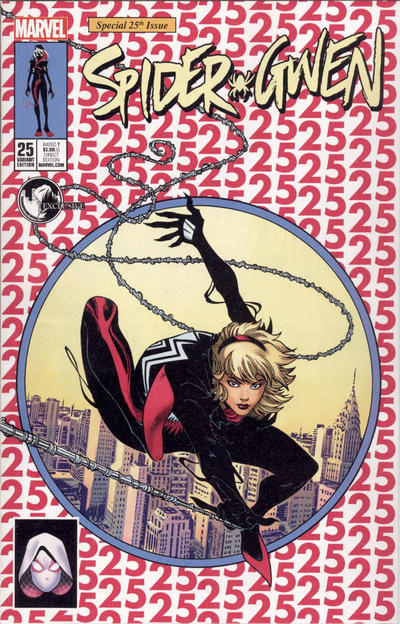 Cover for Spider-Gwen (Marvel, 2015 series) #25 [Variant Edition - Unknown Comics Exclusive - Ed McGuinness 'Unmasked' Cover]