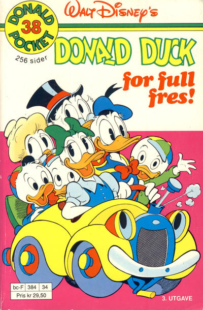 Cover for Donald Pocket (Hjemmet / Egmont, 1968 series) #38 - Donald Duck for full fres! [3. utgave bc-F 384 34]