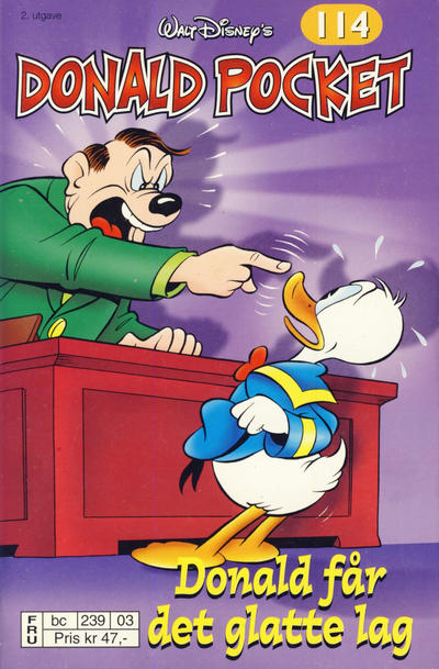 Cover for Donald Pocket (Hjemmet / Egmont, 1968 series) #114 - Donald får det glatte lag [2. utgave bc 239 03]