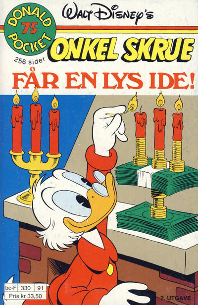 Cover for Donald Pocket (Hjemmet / Egmont, 1968 series) #75 - Onkel Skrue får en lys ide! [2. utgave bc-F 330 91]