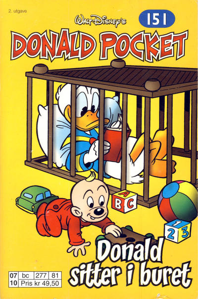 Cover for Donald Pocket (Hjemmet / Egmont, 1968 series) #151 - Donald sitter i buret [2. utgave bc 277 81]