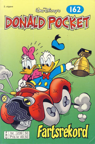 Cover for Donald Pocket (Hjemmet / Egmont, 1968 series) #162 - Fartsrekord [2. utgave bc 239 50]