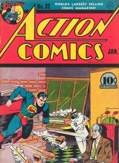 Cover for Action Comics (DC, 1938 series) #32 [Without Canadian Price]