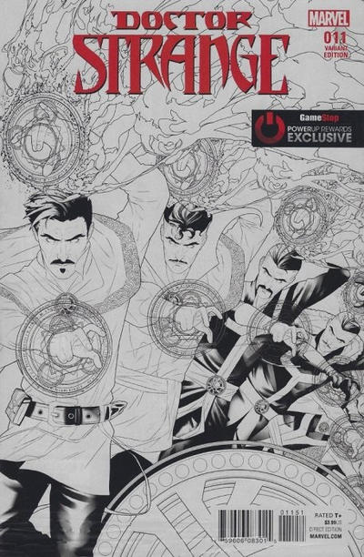 Cover for Doctor Strange (Marvel, 2015 series) #11 [Gamestop Exclusive Jamal Campbell Black and White Variant]