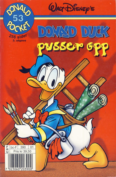 Cover for Donald Pocket (Hjemmet / Egmont, 1968 series) #53 - Donald Duck pusser opp [3. utgave bc-F 390 01]