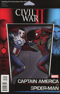Cover Thumbnail for Civil War II: Amazing Spider-Man (Marvel, 2016 series) #1 [Variant Edition - Action Figures 'Spider-Man vs Captain America' - John Tyler Christopher Cover]