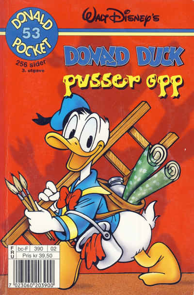 Cover for Donald Pocket (Hjemmet / Egmont, 1968 series) #53 - Donald Duck pusser opp [3. utgave bc-F 390 02]