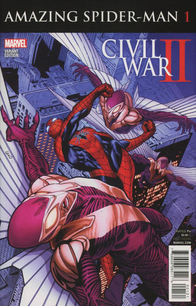 Cover for Civil War II: Amazing Spider-Man (Marvel, 2016 series) #1 [Variant Edition - Greg Land Incentive Cover]