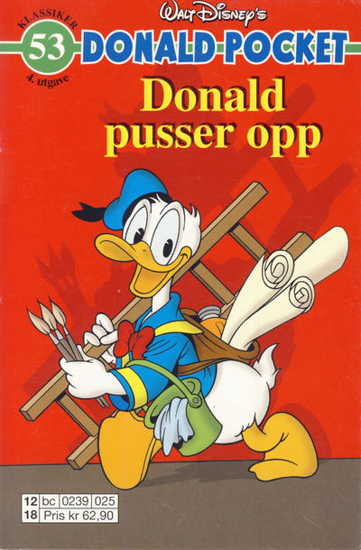 Cover for Donald Pocket (Hjemmet / Egmont, 1968 series) #53 - Donald pusser opp [4. utgave bc 0239 025]