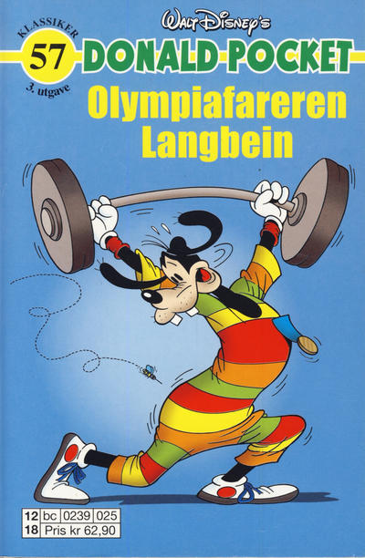 Cover for Donald Pocket (Hjemmet / Egmont, 1968 series) #57 - Olympiafareren Langbein [3. utgave bc 0239 025]