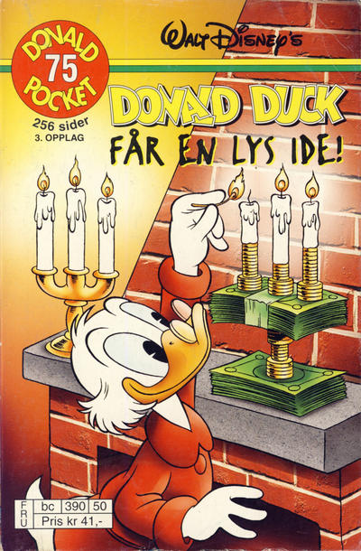 Cover for Donald Pocket (Hjemmet / Egmont, 1968 series) #75 - Donald Duck får en lys ide! [3. opplag bc 390 50]