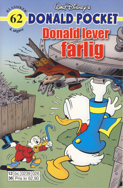 Cover for Donald Pocket (Hjemmet / Egmont, 1968 series) #62 - Donald lever farlig [4. utgave bc 0239 026]