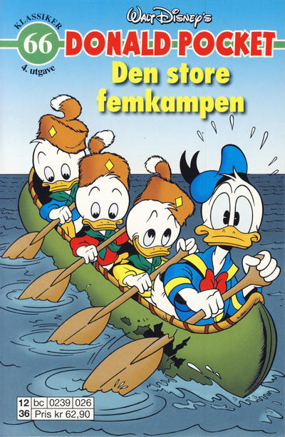 Cover for Donald Pocket (Hjemmet / Egmont, 1968 series) #66 - Den store femkampen [4. utgave bc 0239 026]