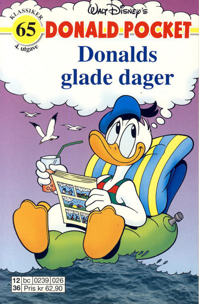 Cover for Donald Pocket (Hjemmet / Egmont, 1968 series) #65 - Donalds glade dager [4. utgave bc 0239 026]