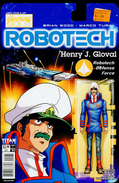 Cover for Robotech (Titan, 2017 series) #3 [Cover C - Blair Shedd 'Action Figure']