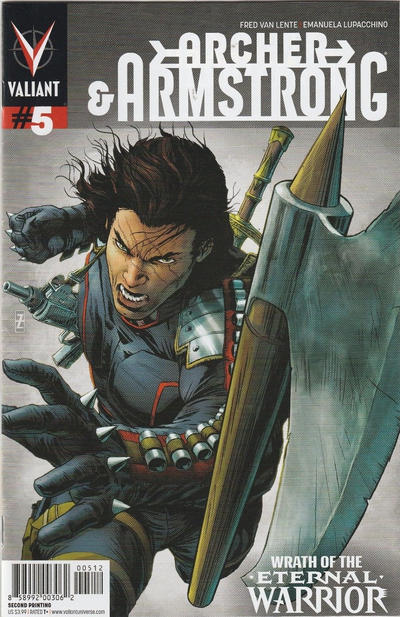 Cover for Archer and Armstrong (Valiant Entertainment, 2012 series) #5 [Second Printing]