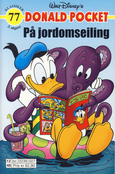 Cover for Donald Pocket (Hjemmet / Egmont, 1968 series) #77 - På jordomseiling [3. utgave bc 0239 027]