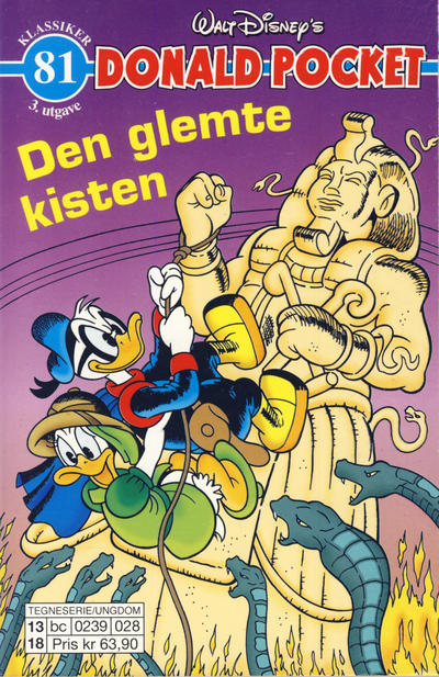 Cover for Donald Pocket (Hjemmet / Egmont, 1968 series) #81 - Den glemte kisten [3. utgave bc 0239 028]