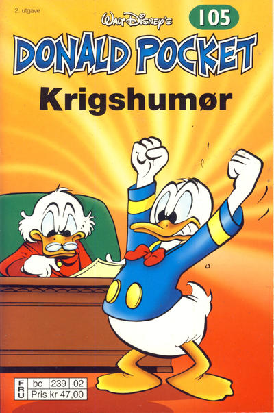 Cover for Donald Pocket (Hjemmet / Egmont, 1968 series) #105 - Krigshumør [2. utgave bc 239 02]