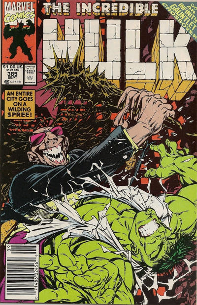 Cover for The Incredible Hulk (Marvel, 1968 series) #385 [Newsstand]