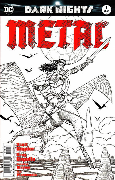 Cover for Dark Nights: Metal (DC, 2017 series) #1 [Fried Pie Comics Cliff Chiang Black and White Cover]