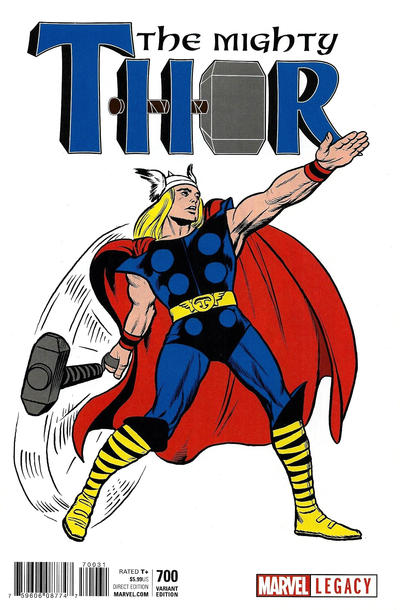 Cover for Mighty Thor (Marvel, 2016 series) #700 [Incentive Jack Kirby 1965 T-Shirt Cover]