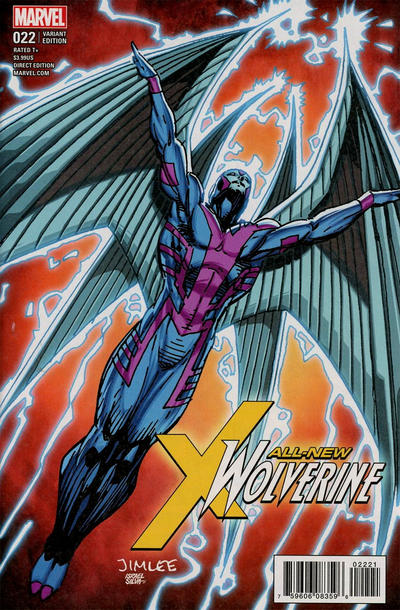 Cover for All-New Wolverine (Marvel, 2016 series) #22 [Jim Lee 'X-Men Trading Card' (Archangel)]