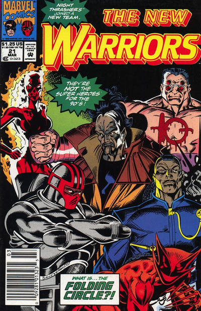 Cover for The New Warriors (Marvel, 1990 series) #21 [Newsstand]