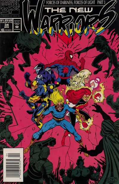 Cover for The New Warriors (Marvel, 1990 series) #34 [Newsstand]