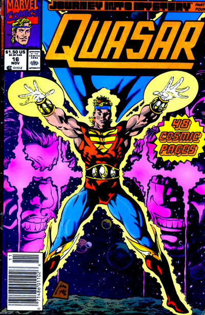 Cover for Quasar (Marvel, 1989 series) #16 [Newsstand]
