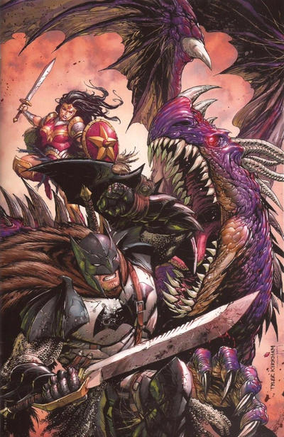 Cover for Dark Nights: Metal (DC, 2017 series) #1 [Unknown Comics Tyler Kirkham Batman & Wonder Woman Virgin Cover]