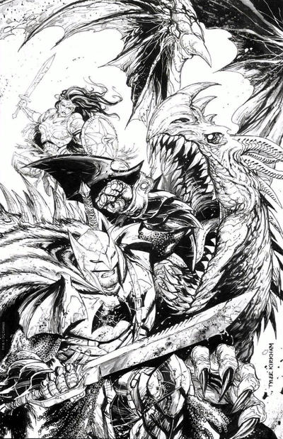 Cover for Dark Nights: Metal (DC, 2017 series) #1 [Unknown Comics Tyler Kirkham Color Your Own Black and White Cover]