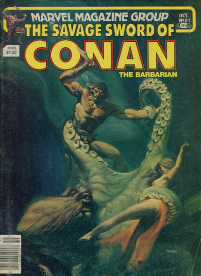 Cover for The Savage Sword of Conan (Marvel, 1974 series) #81 [Newsstand]