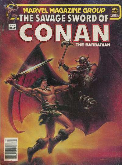 Cover for The Savage Sword of Conan (Marvel, 1974 series) #87 [Newsstand]